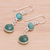 Sillimanite dangle earrings, 'Forest Dweller' - Green Sillimanite and Sterling Silver Dangle Earrings (image 2b) thumbail
