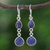 Sillimanite dangle earrings, 'Vast Universe' - Blue Sillimanite and Sterling Silver Dangle Earrings (image 2) thumbail