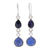Sillimanite dangle earrings, 'Vast Universe' - Blue Sillimanite and Sterling Silver Dangle Earrings (image 2a) thumbail