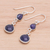 Sillimanite dangle earrings, 'Vast Universe' - Blue Sillimanite and Sterling Silver Dangle Earrings (image 2b) thumbail