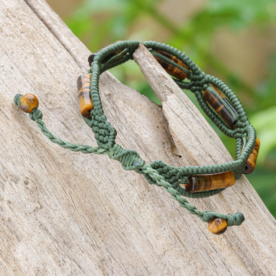 Hand Crafted Tiger's Eye Macrame Bracelet - Bohemian Swoon