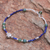 Agate and lapis lazuli pendant bracelet, 'Tea Rose in Blue' - Agate and Lapis Lazuli Rose Pendant Bracelet (image 2) thumbail