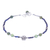 Agate and lapis lazuli pendant bracelet, 'Tea Rose in Blue' - Agate and Lapis Lazuli Rose Pendant Bracelet thumbail