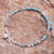 Prehnite pendant bracelet, 'Silver Storm in Green' - Prehnite and Sterling Silver Beaded Pendant Bracelet (image 2b) thumbail