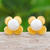 Gold-plated cultured pearl button earrings, 'Eternal Blossom in Gold' - Thai Gold-Plated Cultured Pearl Button Earrings (image 2) thumbail