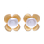 Gold-plated cultured pearl button earrings, 'Eternal Blossom in Gold' - Thai Gold-Plated Cultured Pearl Button Earrings thumbail