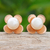 Rose gold-plated cultured pearl button earrings, 'Eternal Blossom in Rose Gold' - Rose Gold-Plated Cultured Pearl Button Earrings (image 2) thumbail