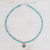 Hematite pendant necklace, 'Silver Ocean' - Hill Tribe Karen Silver and Hematite Pendant Necklace