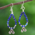 Lapis lazuli dangle earrings, 'Blue Botanicals' - Sterling Silver and Lapis Lazuli Dangle Earrings (image 2) thumbail