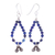 Lapis lazuli dangle earrings, 'Blue Botanicals' - Sterling Silver and Lapis Lazuli Dangle Earrings