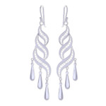 Sterling silver filigree dangle earrings, 'Three Graces' - Handcrafted Sterling Silver Filigree Dangle Earrings