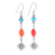 Carnelian dangle earrings, 'Summer Candy' - Hill Tribe Karen Silver and Carnelian Dangle Earrings thumbail