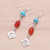 Carnelian dangle earrings, 'Summer Candy' - Hill Tribe Karen Silver and Carnelian Dangle Earrings (image 2b) thumbail