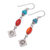 Carnelian dangle earrings, 'Summer Candy' - Hill Tribe Karen Silver and Carnelian Dangle Earrings (image 2c) thumbail
