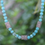 Silver beaded necklace, 'Blue-Green Glory' - Hill Tribe Karen Silver Pendant Necklace from Thailand thumbail