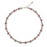 Gold-accented tiger's eye and hematite beaded necklace, 'Tiger's Morning' - Gold-Accented Tiger's Eye and Hematite Beaded Necklace