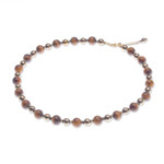 Gold-accented tiger's eye and hematite beaded necklace, 'Tiger's Morning' - Gold-Accented Tiger's Eye and Hematite Beaded Necklace