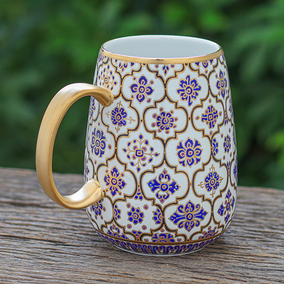 Taza de porcelana Benjarong - Taza de cerámica pintada a mano