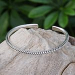 Sterling silver cuff bracelet, 'Tribal Fusion' - Thai Handcrafted Sterling Silver Cuff Bracelet