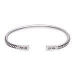 Sterling silver cuff bracelet, 'Tribal Fusion' - Thai Handcrafted Sterling Silver Cuff Bracelet