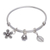 pulsera de plata - Pulsera charm en plata de primera ley con motivo de jardín