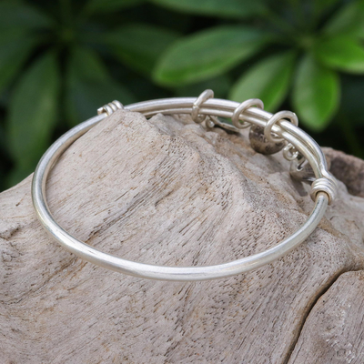 Silbernes Bettelarmband - Charm-Armband aus Sterlingsilber mit Gartenmotiv