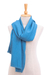 Cotton scarf, 'Tender Feeling in Blue' - Thai Handcrafted Blue Cotton Scarf (image 2d) thumbail