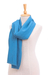 Cotton scarf, 'Tender Feeling in Blue' - Thai Handcrafted Blue Cotton Scarf (image 2e) thumbail