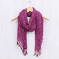 Silk scarf, 'Aubergine Autumn'