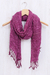Silk scarf, 'Aubergine Autumn' - Purple Thai Silk Scarf with Fringe (image 2) thumbail