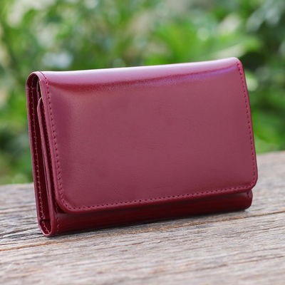 Leather wallet, Claret Dreams