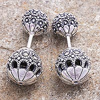Marcasite stud earrings, 'Remember My Name' - Marcasite and Sterling Silver Stud Earrings