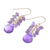 Gold-accented amethyst dangle earrings, 'Rain Cloud in Purple' - Gold-Accented Amethyst Dangle Earrings