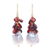 Gold-accented garnet and cultured pearl dangle earrings, 'Clouded in Red' - Gold-Accented Garnet and Pearl Dangle Earrings (image 2a) thumbail