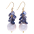 Gold-accented iolite and cultured pearl dangle earrings, 'Clouded in Indigo' - Gold-Accented Iolite and Pearl Dangle Earrings