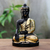 Holzskulptur mit Goldakzenten - Buddha-Skulptur aus Regenbaumholz mit Goldakzenten