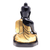 Gold-accented wood sculpture, 'Sitting Teacher' - Gold-Accented Raintree Wood Buddha Sculpture