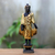 Gold-accented wood sculpture, 'Standing Teacher' - Hand Carved Gold and Wood Buddha Sculpture thumbail