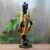 Gold-accented wood sculpture, 'Standing Teacher' - Hand Carved Gold and Wood Buddha Sculpture (image 2b) thumbail