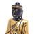 Gold-accented wood sculpture, 'Standing Teacher' - Hand Carved Gold and Wood Buddha Sculpture