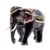 Holzskulptur mit Goldakzenten, „Elephant Royalty“ - Elefantenskulptur aus Regenbaumholz mit Goldakzenten