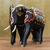 Gold-accented wood sculpture, 'Elephant Show' - Gold-Accented Hand Carved Elephant Sculpture (image 2b) thumbail