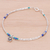 Lapis lazuli charm bracelet, 'Daisy Days in Blue' - Lapis Lazuli Floral Charm Bracelet (image 2) thumbail