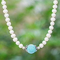 Cultured pearl pendant necklace, Ocean Rain