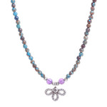 Jasper and amethyst pendant necklace, 'Down to Earth' - Jasper and Amethyst Beaded Pendant Necklace