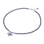 Jasper and amethyst pendant necklace, 'Down to Earth' - Jasper and Amethyst Beaded Pendant Necklace