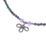 Jasper and amethyst pendant necklace, 'Down to Earth' - Jasper and Amethyst Beaded Pendant Necklace