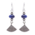 Lapis lazuli dangle earrings, 'Fruit Tree in Blue' - Thai Lapis Lazuli and Karen Silver Dangle Earrings (image 2a) thumbail