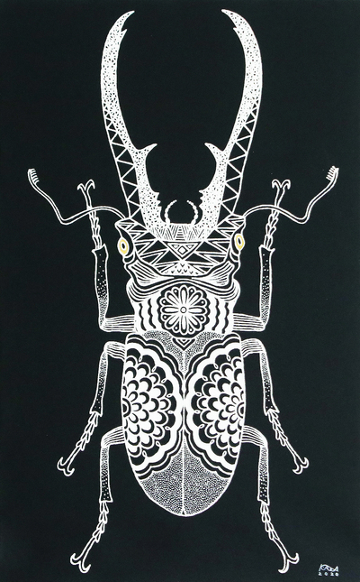 Acrylic Beetle Painting on Canvas