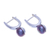 Cultured pearl drop earrings, 'Mood Lift in Purple' - Purple Cultured Pearl Drop Earrings